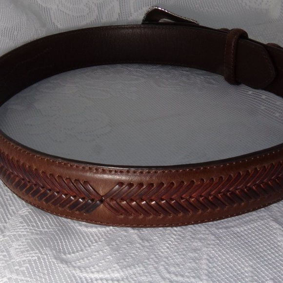 Nocona Western Mens Belt Leather Top Hand Ranger Brown N2476802 SIZE 28 - Picture 13 of 16